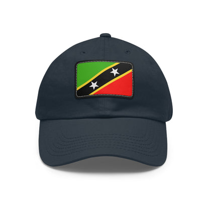 Flag Village Saint Kitts And Nevis Flag Hat Cap with Leather Patch