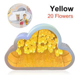 Flag Village Tulip Night Lamp DIY Material Cloud Tulips Night Lamp Decorative Mirrors Photo Frame LED Table Lights Korean Creative Desk Bedroom Handmade Birthday Gifts