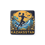 Flag Village Kazakhstan Flag Sporting Porcelain Magnet, Square KAZ0006
