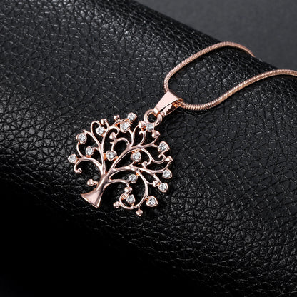 Flag Village Big Tree Of Life Pendant Necklaces Drilling CZ Zircon Multi Layers Chains Long Necklace Jewelry Gifts For Her