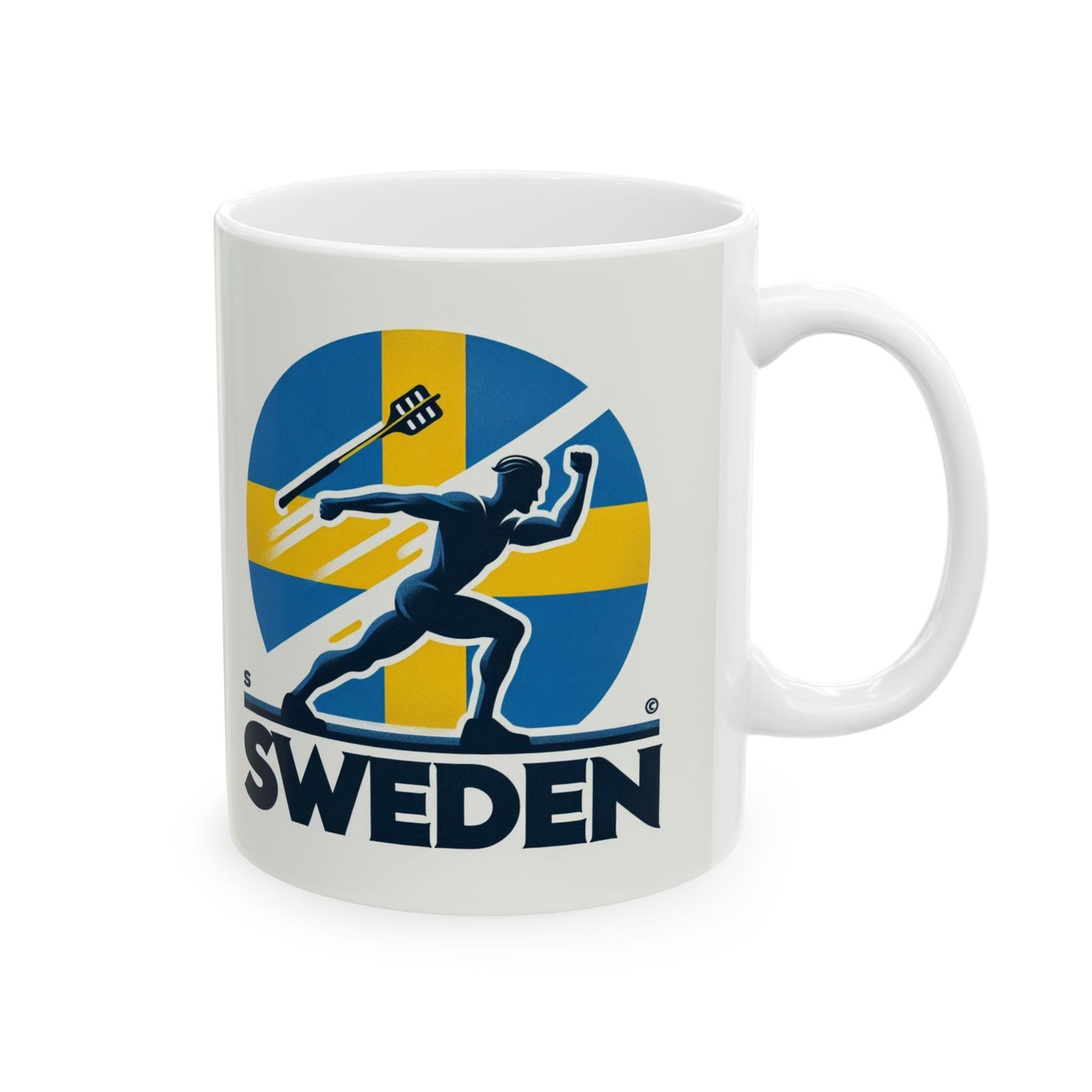 Flag Village Sweden Sporting Flag Ceramic Coffee Mug 11oz SWE0007