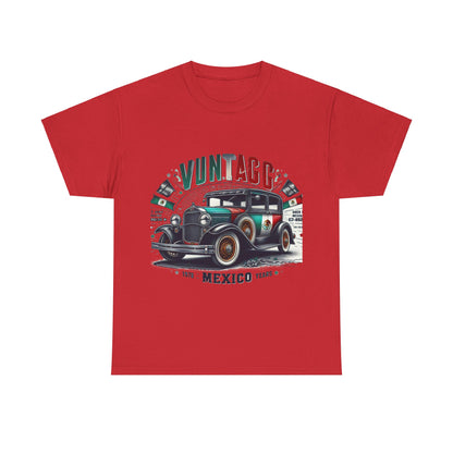 Flag Village Mexico Vintage Car Flag T-SHIRT Heavy Cotton Tee MEX0002