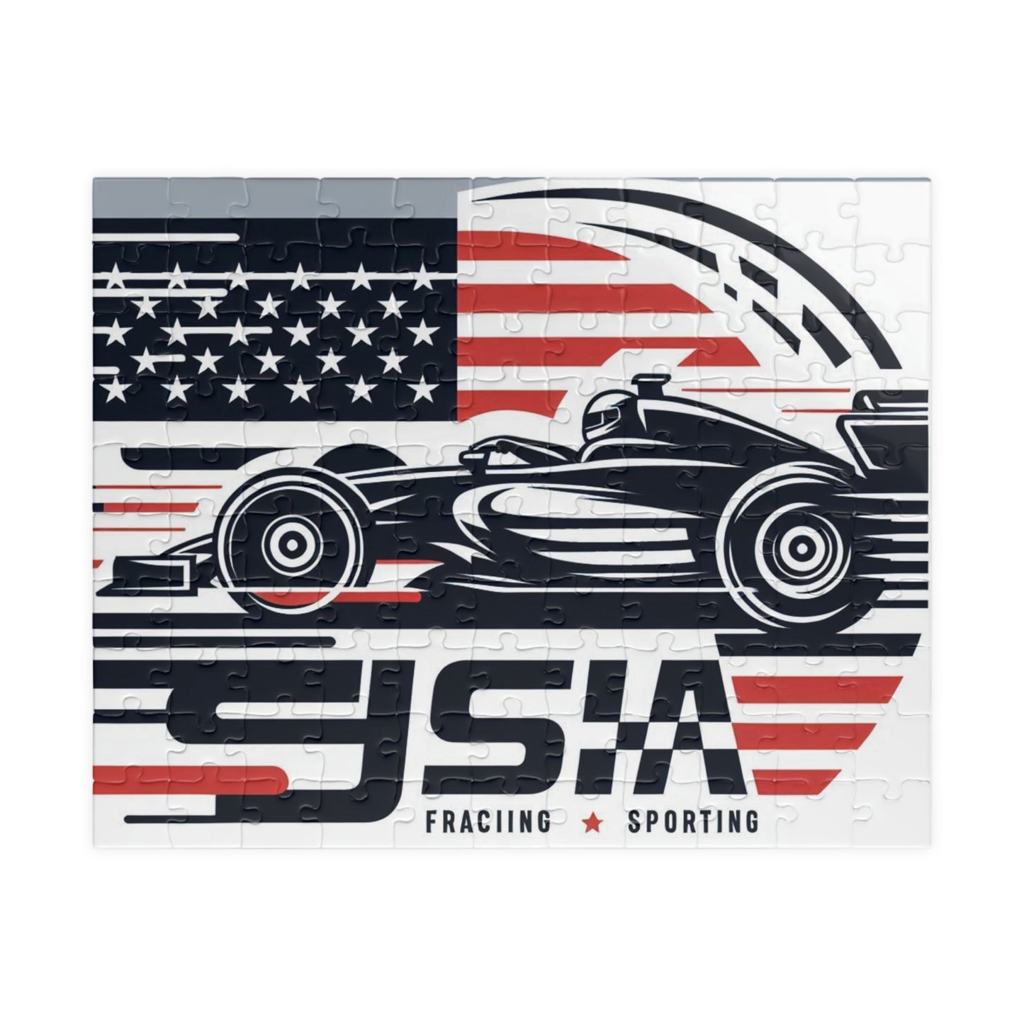 Flag Village United Stetes Racing Car Sporting Flag Puzzle (110, 252, 520, 1014-piece) USA0019