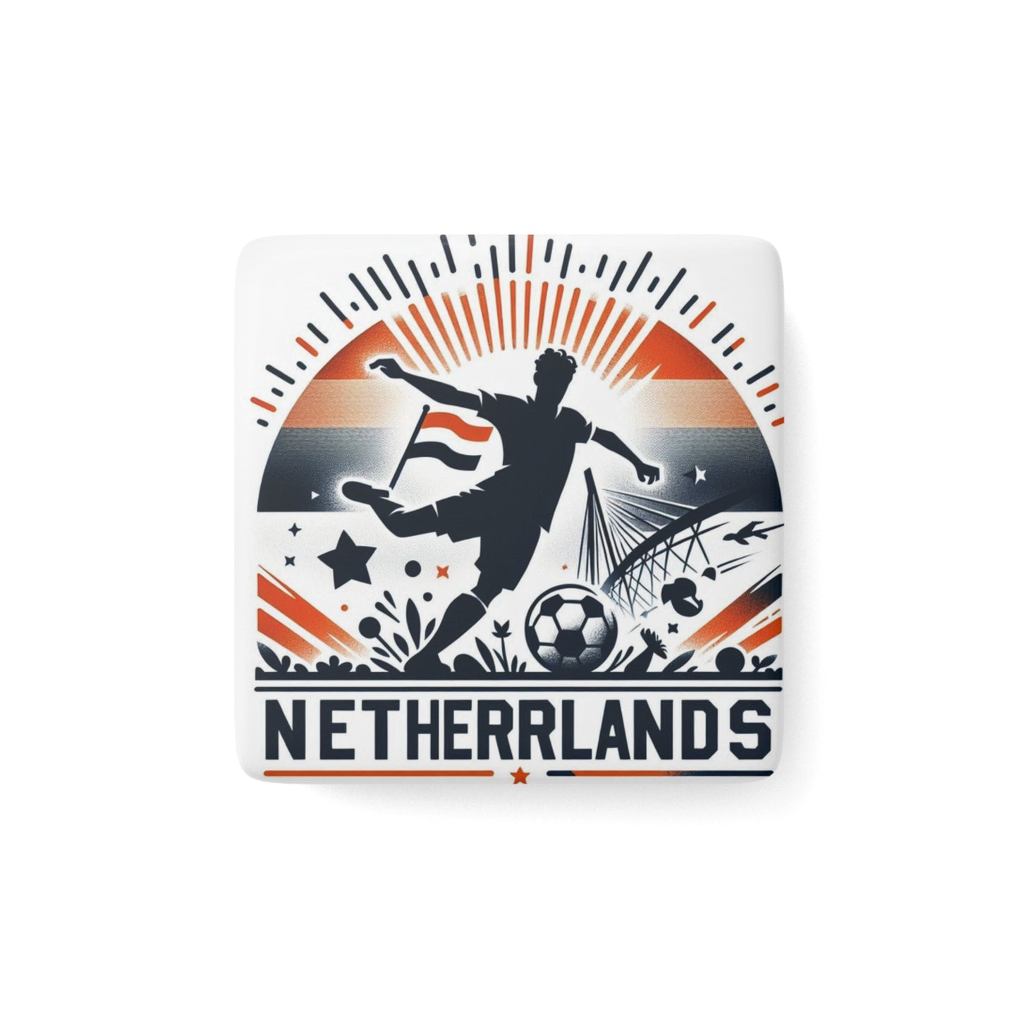 Flag Village Netherlands Flag Sporting Porcelain Magnet, Square NLD0005