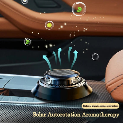 Flag Village Auto Tools Portable Kinetic Car Air Freshener Solar Powered Double Ring Rotating Air Cleaner Perfume Fragrance Diffuser