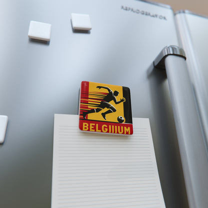 Flag Village Belgium Flag Sporting Porcelain Magnet, Square BEL0006