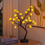 Flag Village Table Lamp Flower Tree Rose Lamps Fairy Desk Night Lights USB Operated Gifts For Wedding Valentine Christmas Decoration