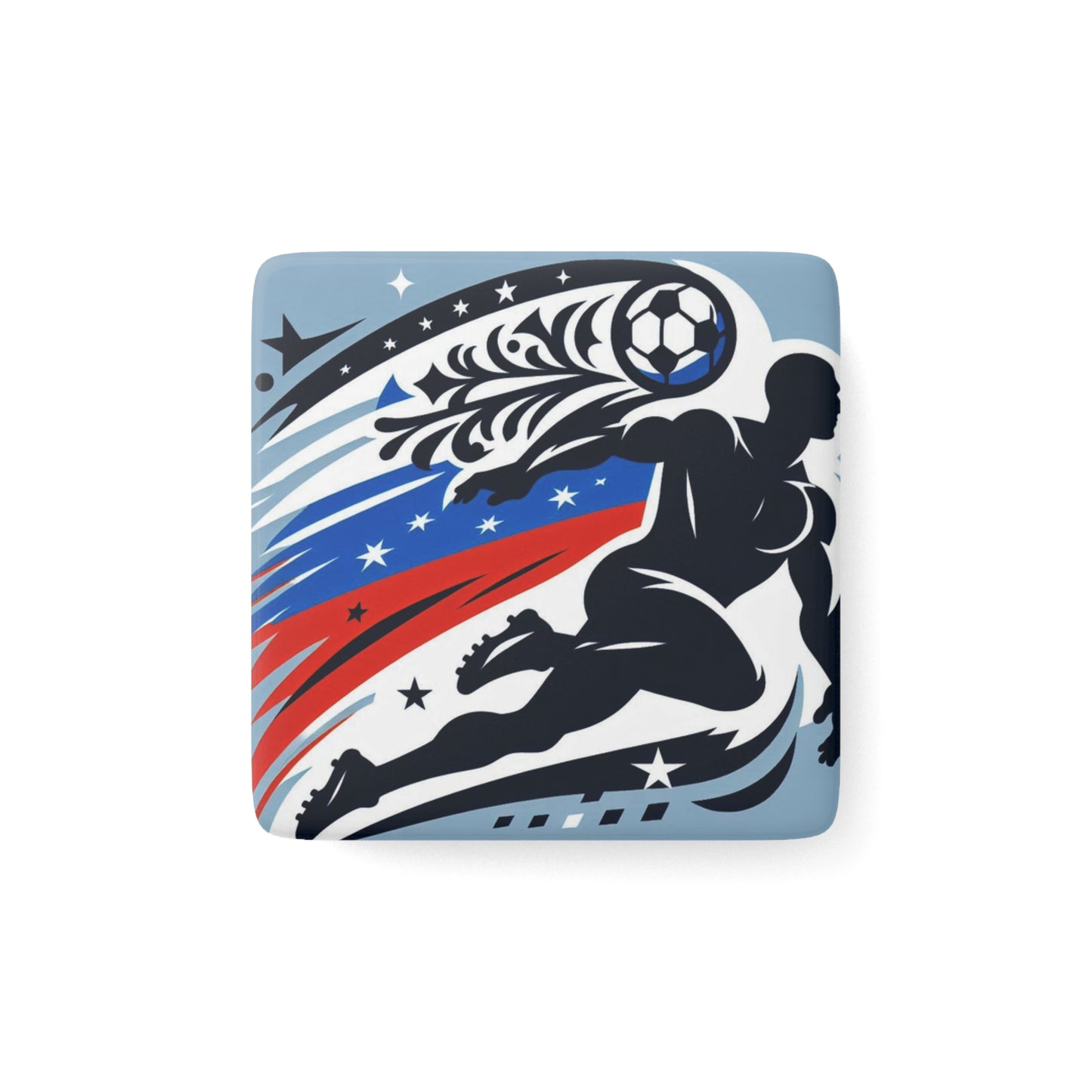 Flag Village Russia Flag Sporting Porcelain Magnet, Square RUS0006