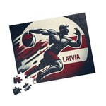 Flag Village Latvia Sporting Flag Jigsaw Puzzle