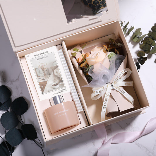 Flag Village Bouquet Set Gift Box Send Teacher Soap Flowers