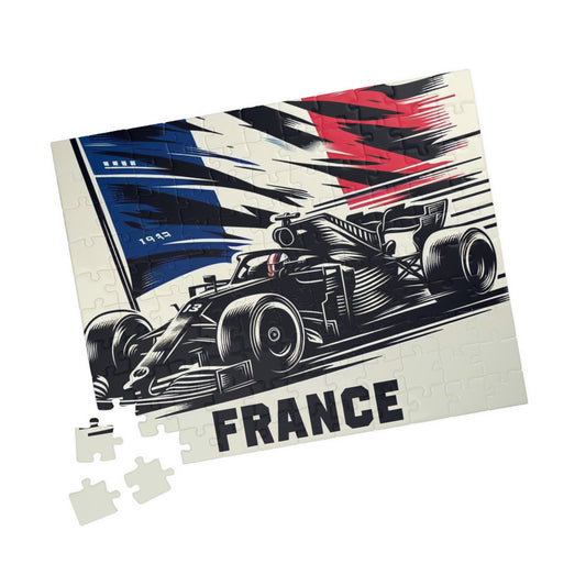 Flag Village France Racing Car Sporting Flag Puzzle (110, 252, 520, 1014-piece) FRA0014