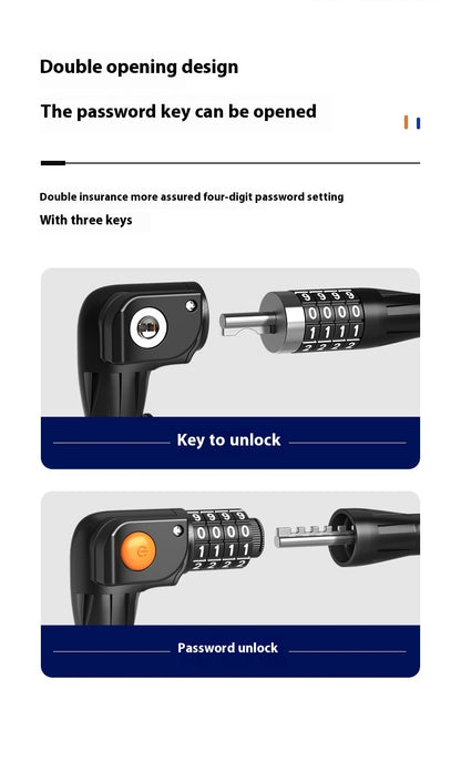 Flag Village Auto Tools Password Double Open Anti-theft Steel Cable Steel Wire Password Lock Bicycle Lock