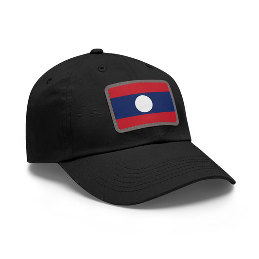 Flag Village Laos Flag Hat Cap with Leather Patch
