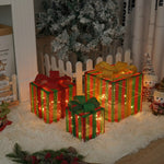 Flag Village Remote Control Christmas Gift Box Lights Christmas Three-piece Decoration