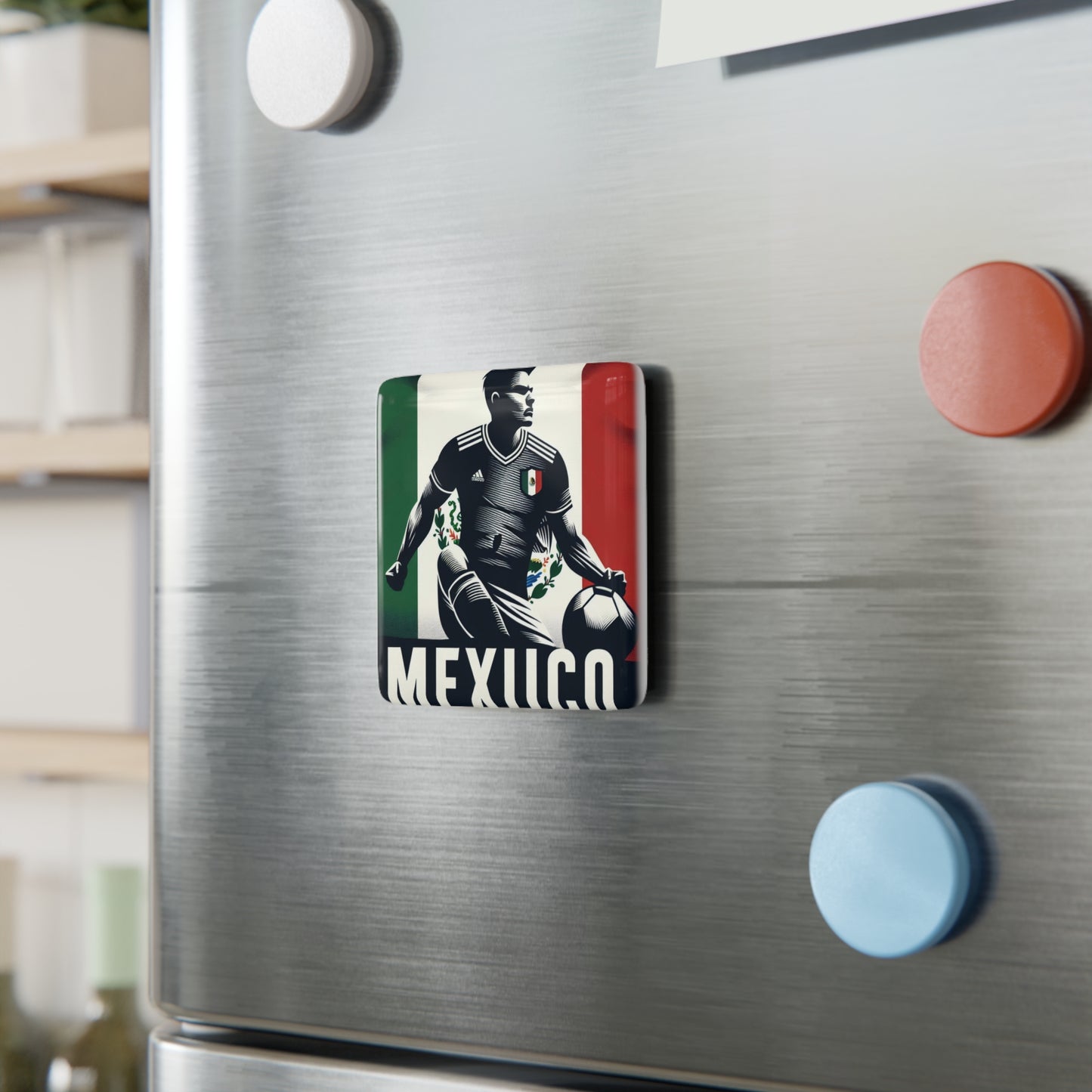 Flag Village MEXICO Flag Sporting Porcelain Magnet, Square MEX0006