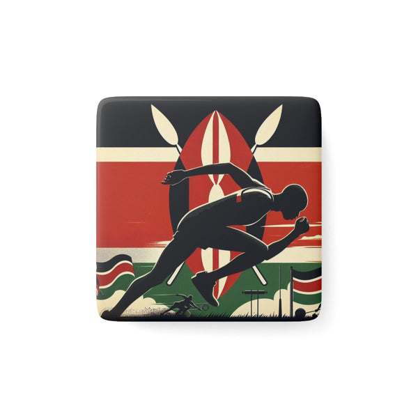 Flag Village Kenya National Flag Fridge Magnet 2" x 2"