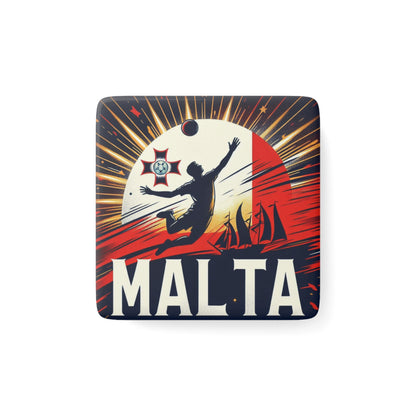 Flag Village Malta Flag Sporting Porcelain Magnet, Square MLT0006