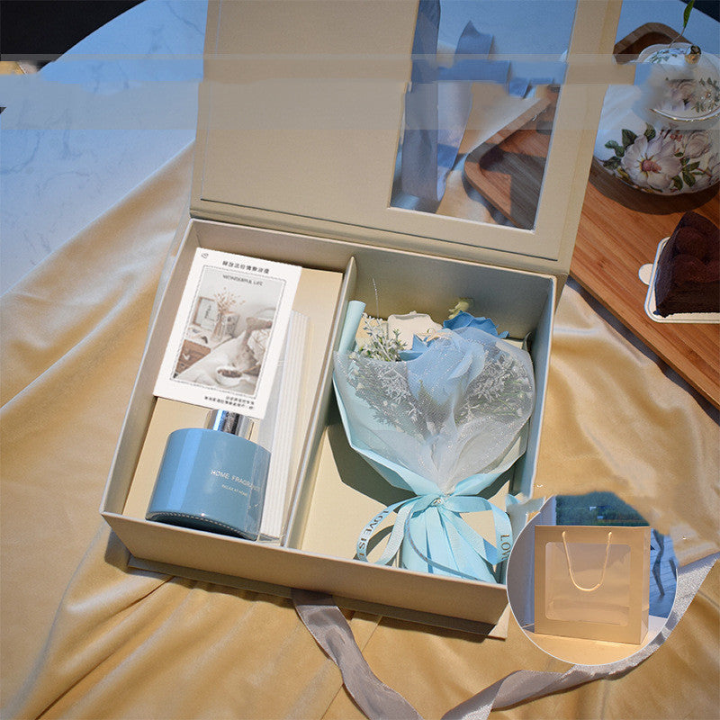 Flag Village Bouquet Set Gift Box Send Teacher Soap Flowers