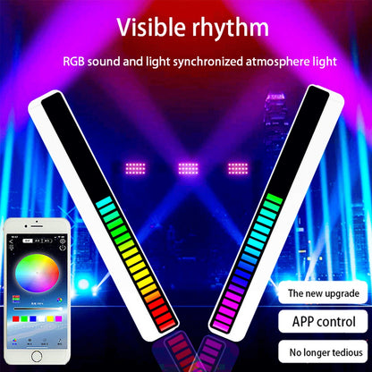Flag Village Auto Tools New Car Sound Control Light RGB Voice-Activated Music Rhythm Ambient Light With 32 LED 18 Colors Car Home Decoration Lamp