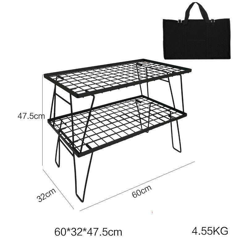 Flag Village Outdoor Portable Splicing Camping Picnic Barbecue Iron Folding Table
