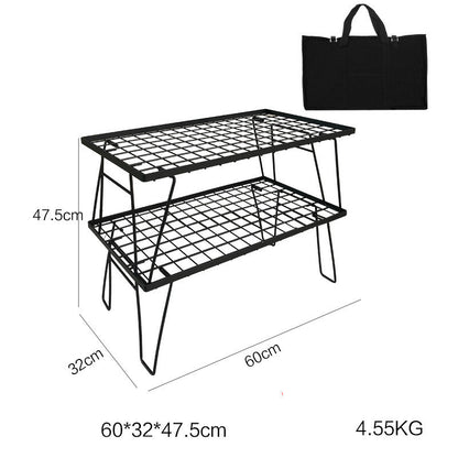 Flag Village Outdoor Portable Splicing Camping Picnic Barbecue Iron Folding Table