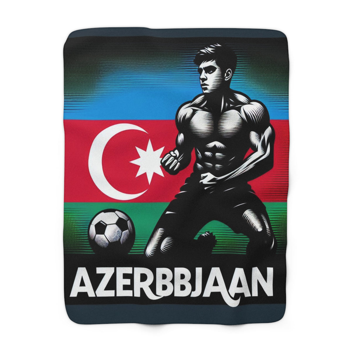 Flag Village Azerbaijan Sporting Flag Sherpa Fleece Blanket