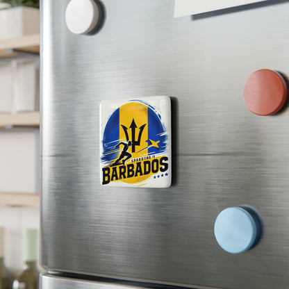 Flag Village Barbados Flag Sporting Porcelain Magnet, Square BRB0006