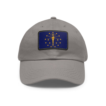 Flag Village USA Indiana State Flag Hat Cap with Leather Patch