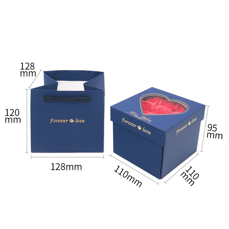 Flag Village Christmas Eternal Flower Love Rotating Gift Box