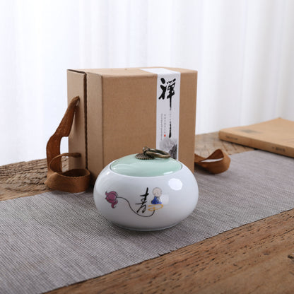Flag Village Small Ceramic Tea Cans Business  Wedding Gifts