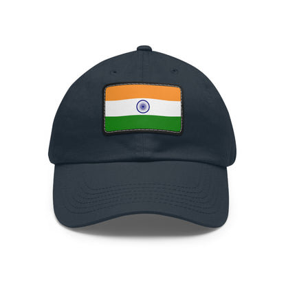 Flag Village India Flag Hat Cap with Leather Patch