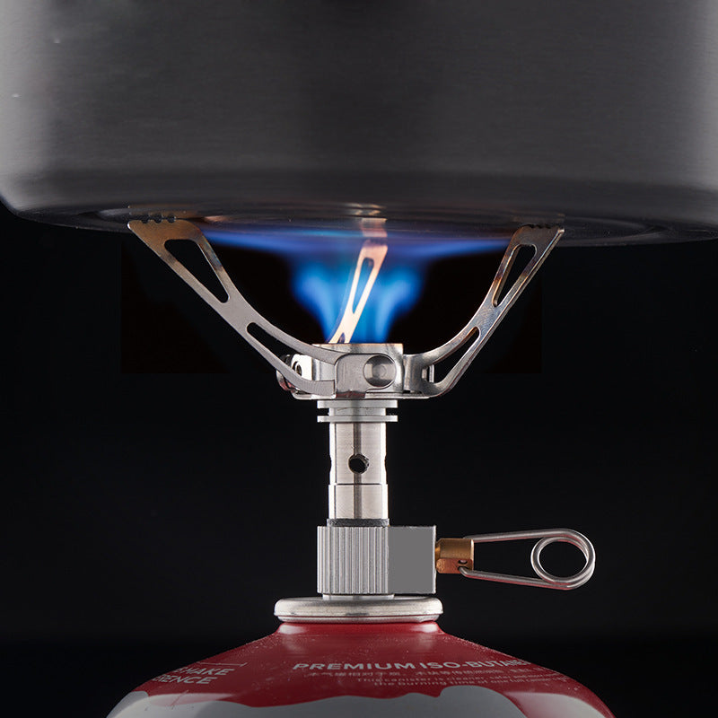 Flag Village Portable Folding Mini Camping Stove Outdoor Gas Stove Survival Furnace Stove 3000W Pocket Picnic Cooking Gas