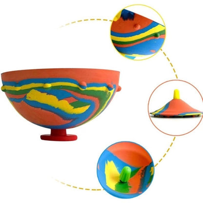 Flag Village Children Toys Camouflage Bounce Rubber Popping Bowls Novelty Elastic Hip Hop Jumps Fidget Toys Outdoor Funny Sports Gifts For Kids