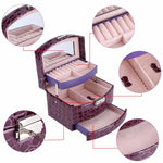 Flag Village 3 Layers Jewelry Boxes And Packaging Leather Makeup Organizer Storage Box Container Case Gift Box Women Cosmetic Casket
