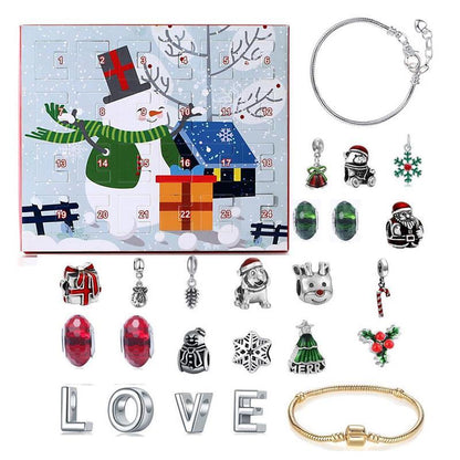 Flag Village Christmas Jewelry Calendar Gift Box Set Diy Beaded Blind Box Bracelet