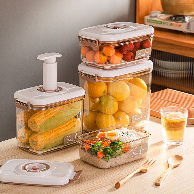 Flag Village Food Vacuum Storage Box With Free Vacuum Kitchen Sealer Container Transparent Organization Sealed Tank Cans Lunch Box Gift