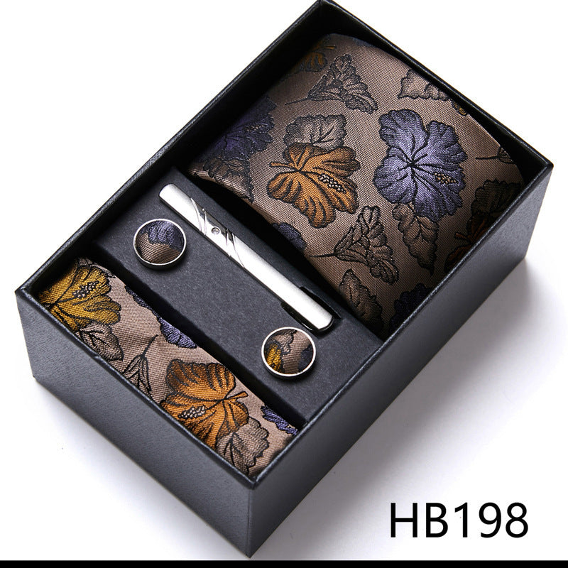 Flag Village Men's Business Formal Tie Six-piece Set Gift Box