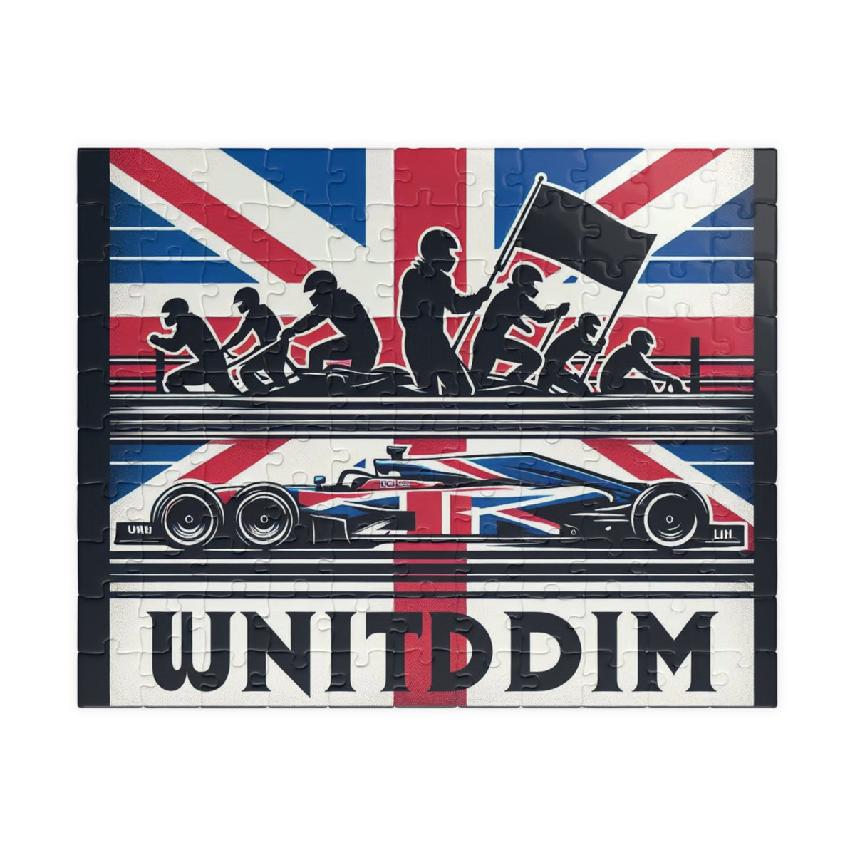 Flag Village United Kingdom Racing Car Flag Puzzle 110 Piece