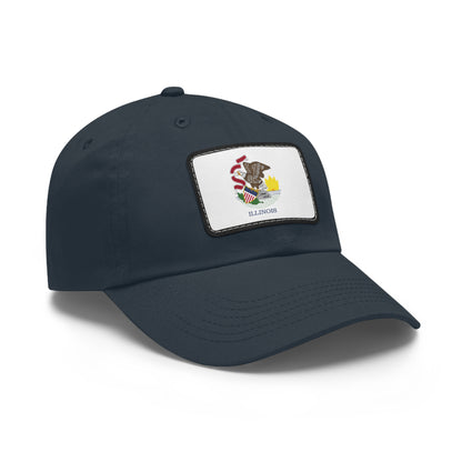 Flag Village USA Illinois State Flag Hat Cap with Leather Patch