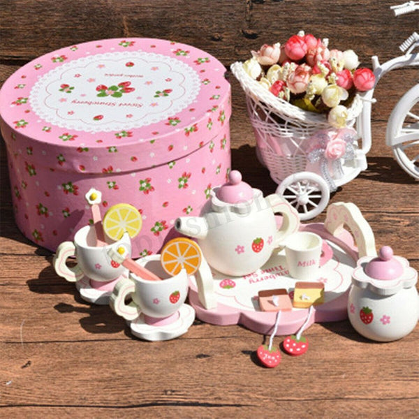 Flag Village Girl Mini Wooden With Box Kitchen Bowl Gift Cup Tea Set