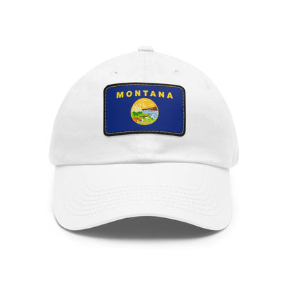 Flag Village USA Montana State Flag Hat Cap with Leather Patch