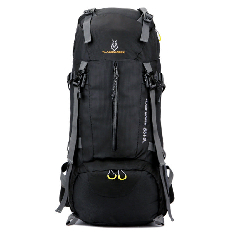 Flag Village Mountaineering waterproof outdoor sports nylon bag Wild camping backpack Rainproof 60L mountaineering bag wholesale