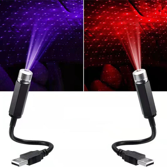 Flag Village Auto Tools Car LED Starry Sky Night Light USB Powered Galaxy Star Projector Lamp For Car Roof Room Ceiling Decor Plug And Play