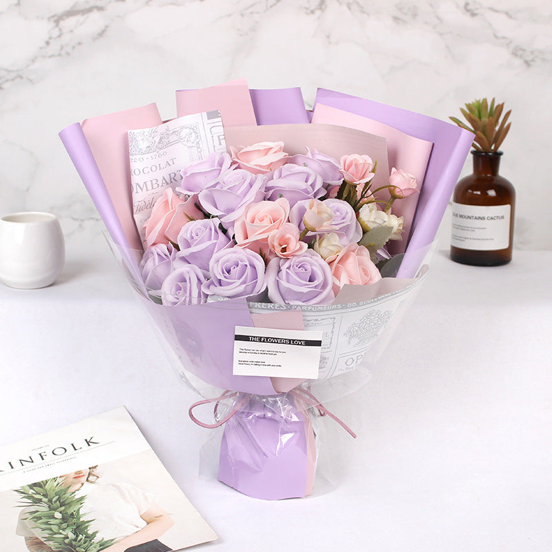 Flag Village Simulation Rose Flower Teacher Gift Box Birthday Gift