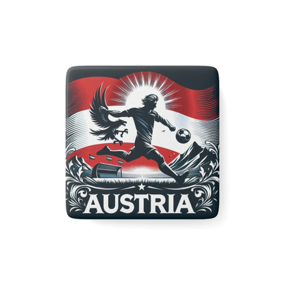 Flag Village Austria Flag Sporting Porcelain Magnet, Square AUT0005
