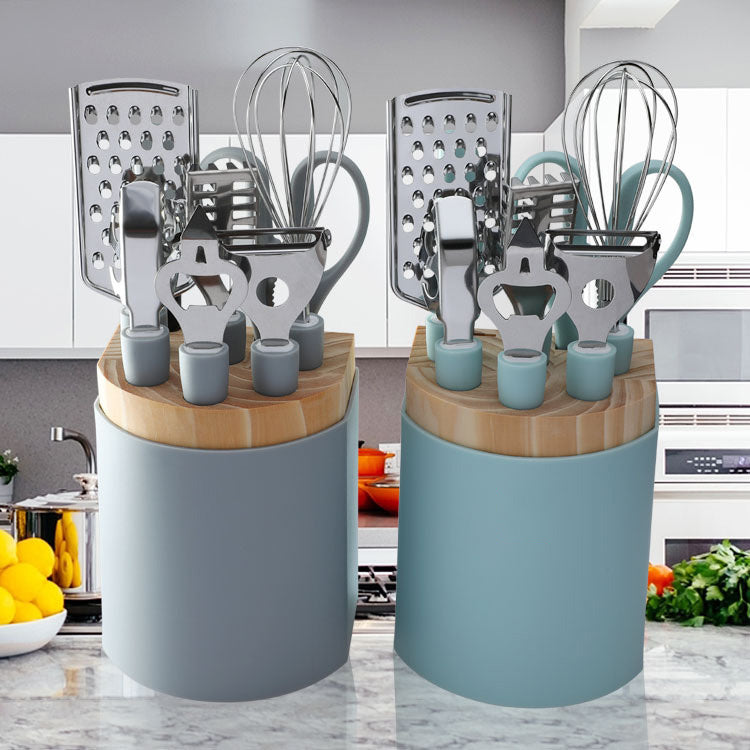Flag Village Stainless Steel Kitchen Gadgets Household Kitchen Utensils Tray Peeler Egg Beating Scissors Gifts