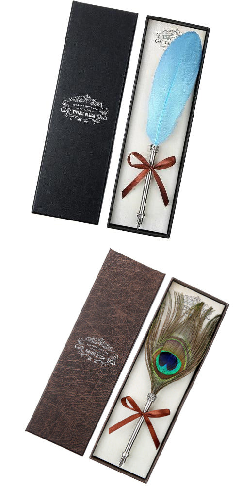 Flag Village European Retro Feather Pen Gift Box