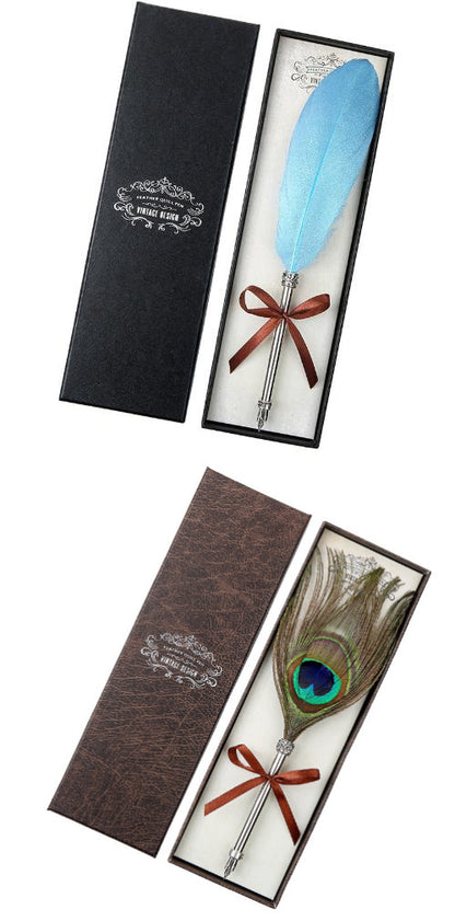 Flag Village European Retro Feather Pen Gift Box