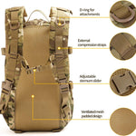 Flag Village Tactical Backpack Men Military Assault Pack Outdoor Hiking Rucksack
