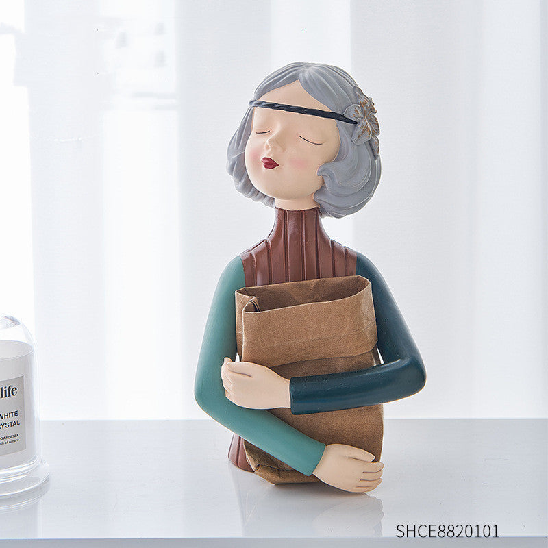 Flag Village Home Decor Girl Figurine Resin Sculpture Abstract Art Room Decor Nordic Decoration Home Living Room Decoration Accessories Gifts